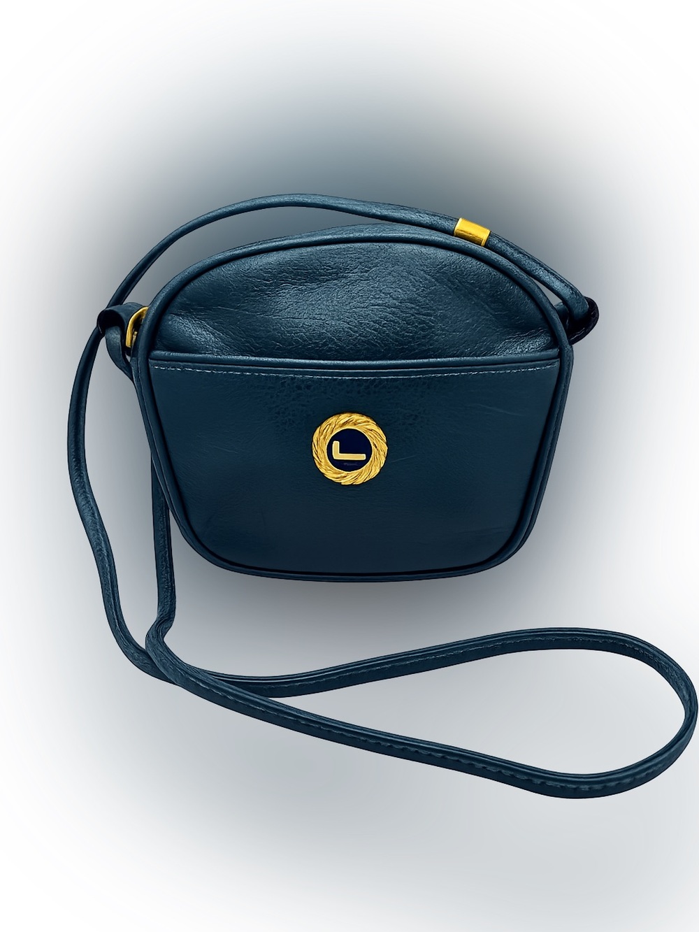Lancel Paris Vintage Blue Pebbled Leather Crossbody Camera Bag Made in Italy GUC - Picture 1 of 5
